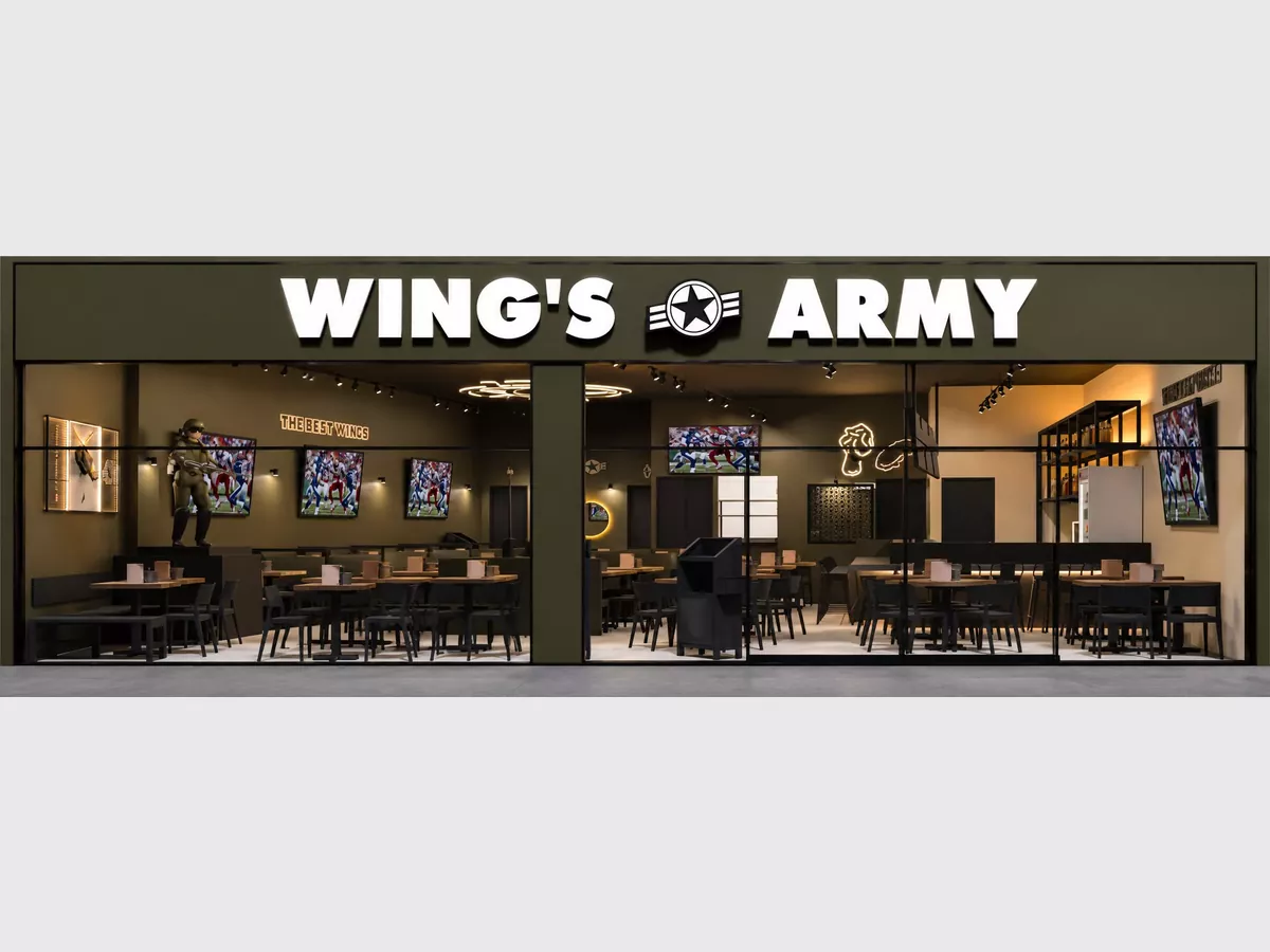 Show restaurante wing s army en verde olivo
